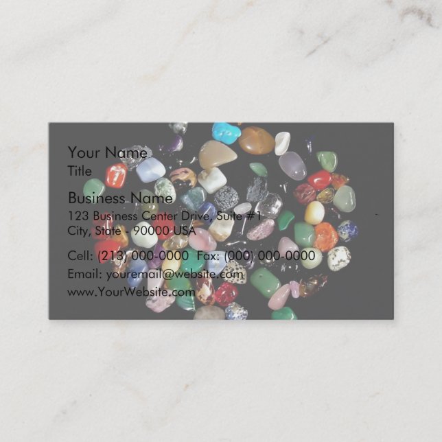 Shining crystals and gemstones business card (Front)