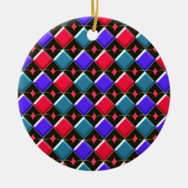 Shining Diamonds Pendant Ceramic Tree Decoration (Front)