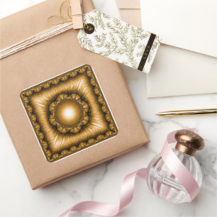 Shining floral radiating pattern square sticker