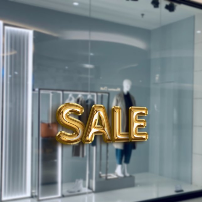 Shining Gold SALE Balloon Store Promotion (Shining Gold SALE Balloon Store Promotion Window Cling)