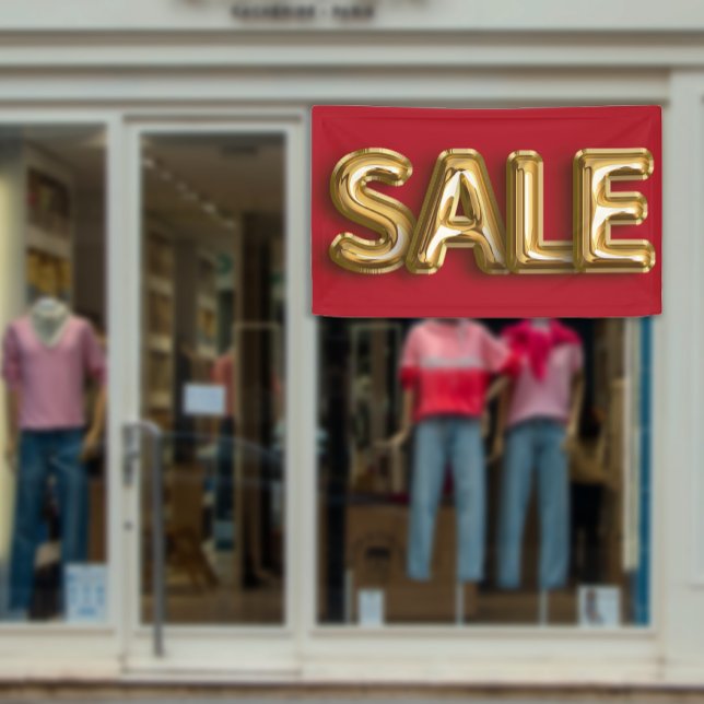 Shining Gold SALE Balloon Store Promotion Banner (Shining Gold SALE Balloon Store Promotion Banner)