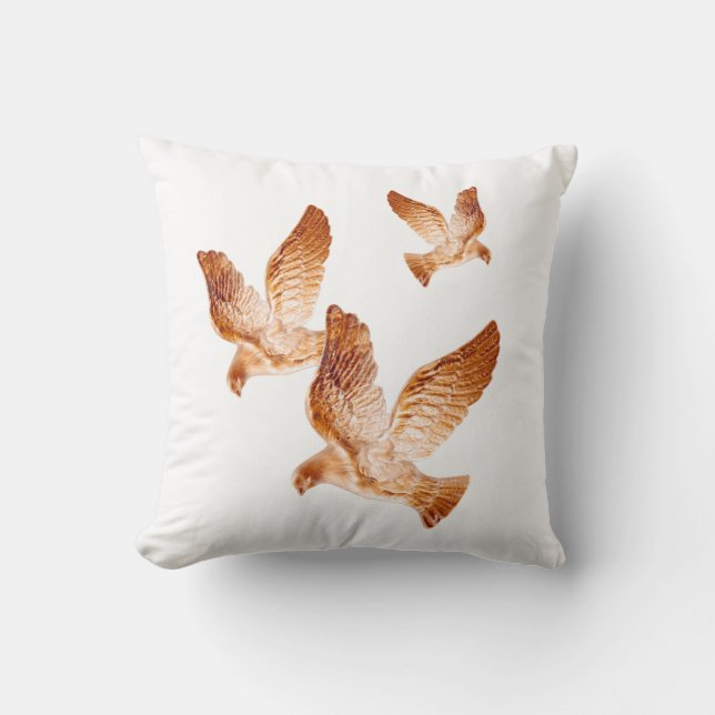 Shining Golden Doves Cushion (Front)