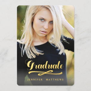 Shining Graduate Photo Graduation Party Invitation