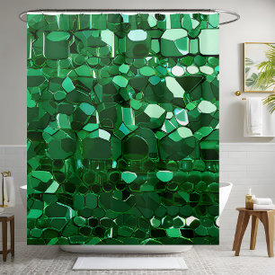 Shining Green Sequin Shower Curtain Vibrant Style