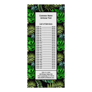 Shining Green Tropical Mixed Leaves Nature Lover Rack Card