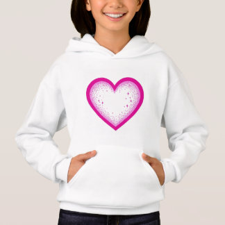 Shining heart design hoodie for girls