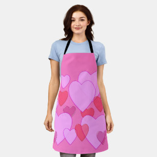 Shining heart Valentine background pink Apron