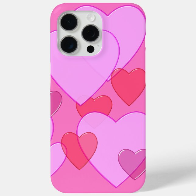 Shining heart Valentine background pink Case-Mate iPhone Case (Back)