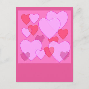 Shining heart Valentine background pink Holiday Postcard