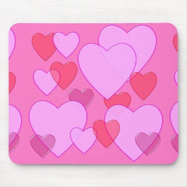 Shining heart Valentine background pink Mouse Pad (Front)