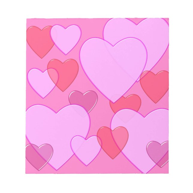 Shining heart Valentine background pink Notepad (Front)