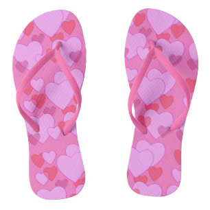 Shining heart Valentine background pink Thongs