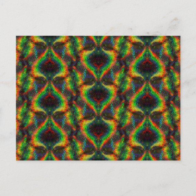 Shining Holographic Rainbow Lights Glitter Leaf Postcard (Front)