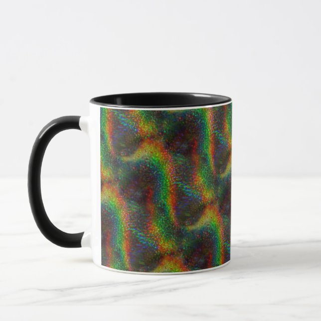 Shining Holographic Rainbow Lights Glitter Wave Mug (Left)