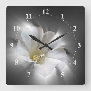 Shining in the dark square wall clock