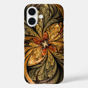 Shining Leaves Abstract Fractal art iPhone 16 Case