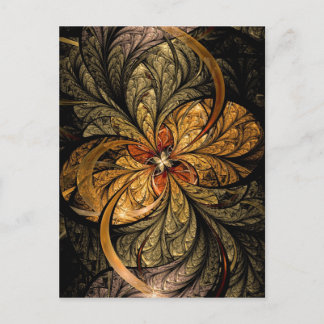 Shining Leaves Fractal Art Postcard