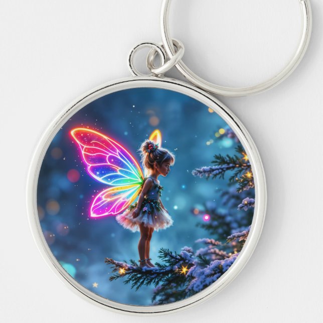 Shining little Christmas fairy lights fantasy Key Ring (Front)