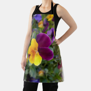 Shining pansies apron