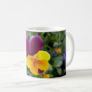 Shining pansies coffee mug