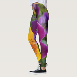 Shining pansies leggings