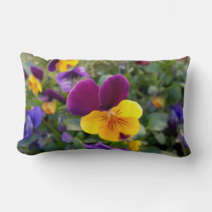 Shining pansies lumbar cushion