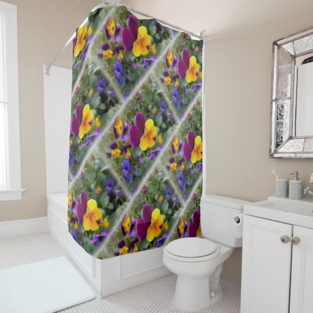 Shining pansies shower curtain (In Situ)