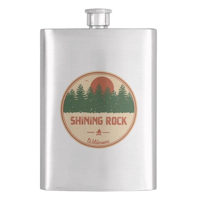 Shining Rock Wilderness North Carolina Hip Flask (Front)
