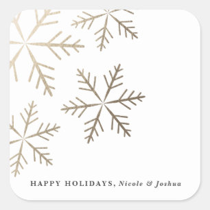 Shining snowflake faux foil holiday sticker