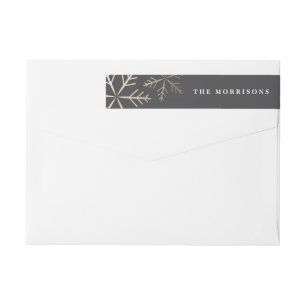 Shining Snowflake Faux Foil Return address label
