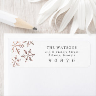 Shining Snowflake Faux Foil Return address label