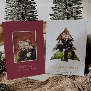 Shining Star   Christmas Cheer Photo Foil Holiday Card