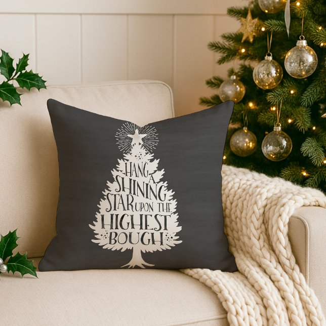 Shining Star Christmas Quote Chalkboard Cushion (Creator Uploaded)