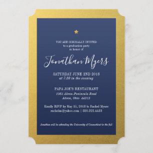Shining Star Graduation Party Invitation