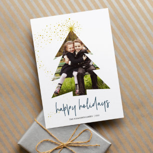 Shining Star   Happy Holidays Photo Holiday Card