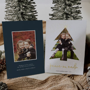 Shining Star   Peace On Earth Photo Foil Holiday Card