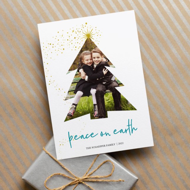 Shining Star | Peace On Earth Photo Holiday Card (Creator Uploaded)