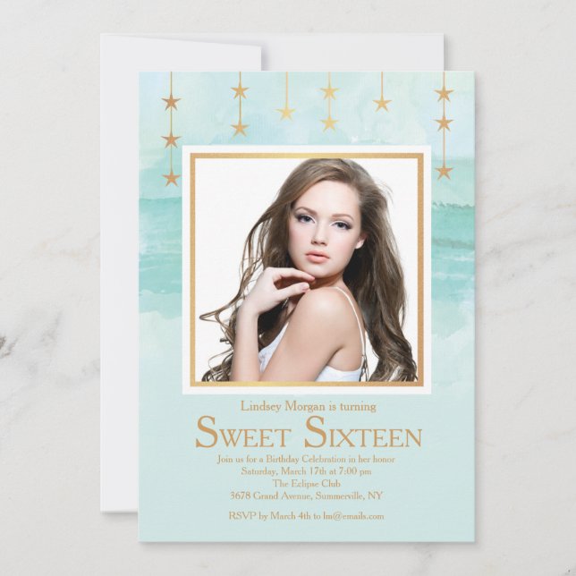 Shining Star Photo Invitation (Front)