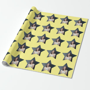 Shining Star with Photo Custom  Wrapping Paper