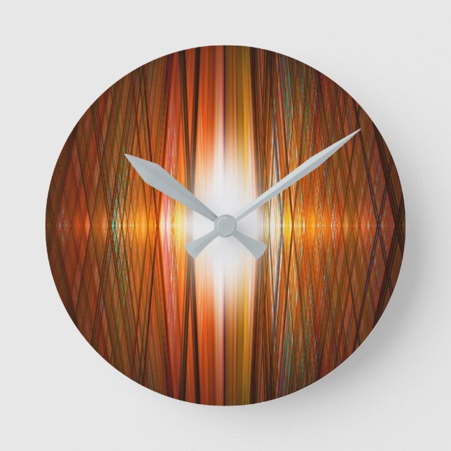 Shining starburst grid round clock (Front)