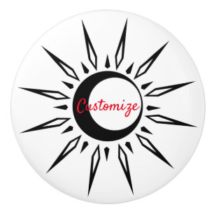 Shining Sun Crescent Moon Thunder_Cove Ceramic Knob
