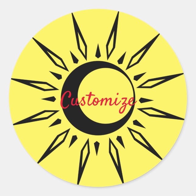 Shining Sun Crescent Moon Thunder_Cove Classic Round Sticker (Front)