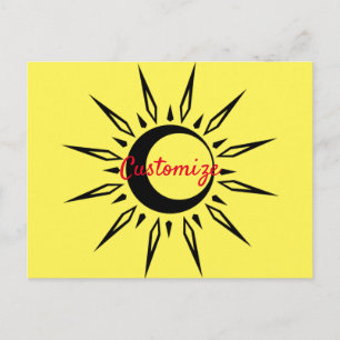 Shining Sun Crescent Moon Thunder_Cove Postcard