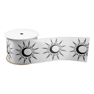 Shining Sun Crescent Moon Thunder_Cove Satin Ribbon
