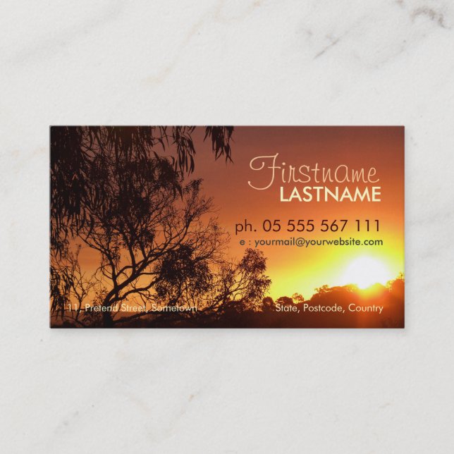 Shining Sunset Business Card (Front)