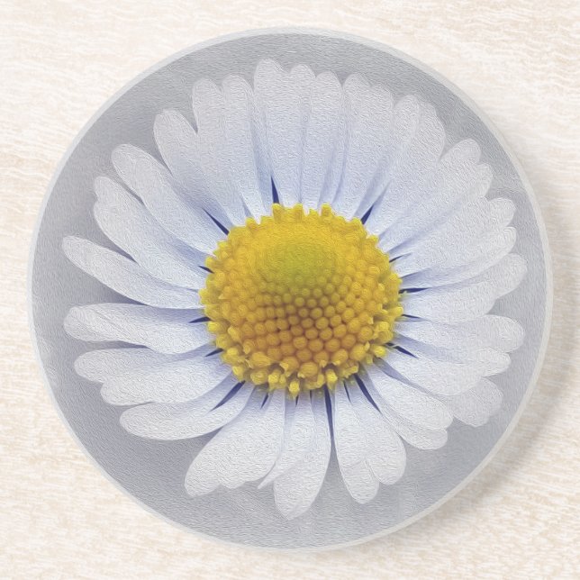 shining white daisy coaster (Front)