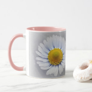 shining white daisy mug