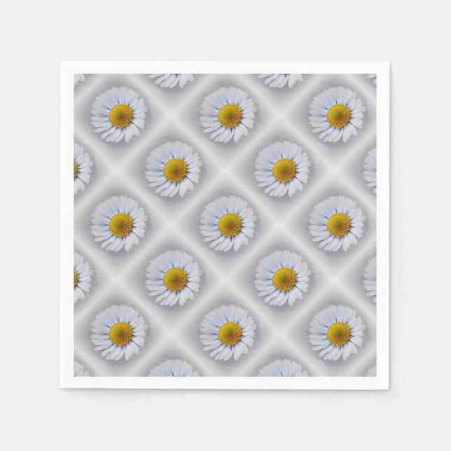 shining white daisy napkin (Front)