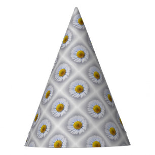 shining white daisy party hat