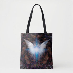 Shining wings and aura tote bag